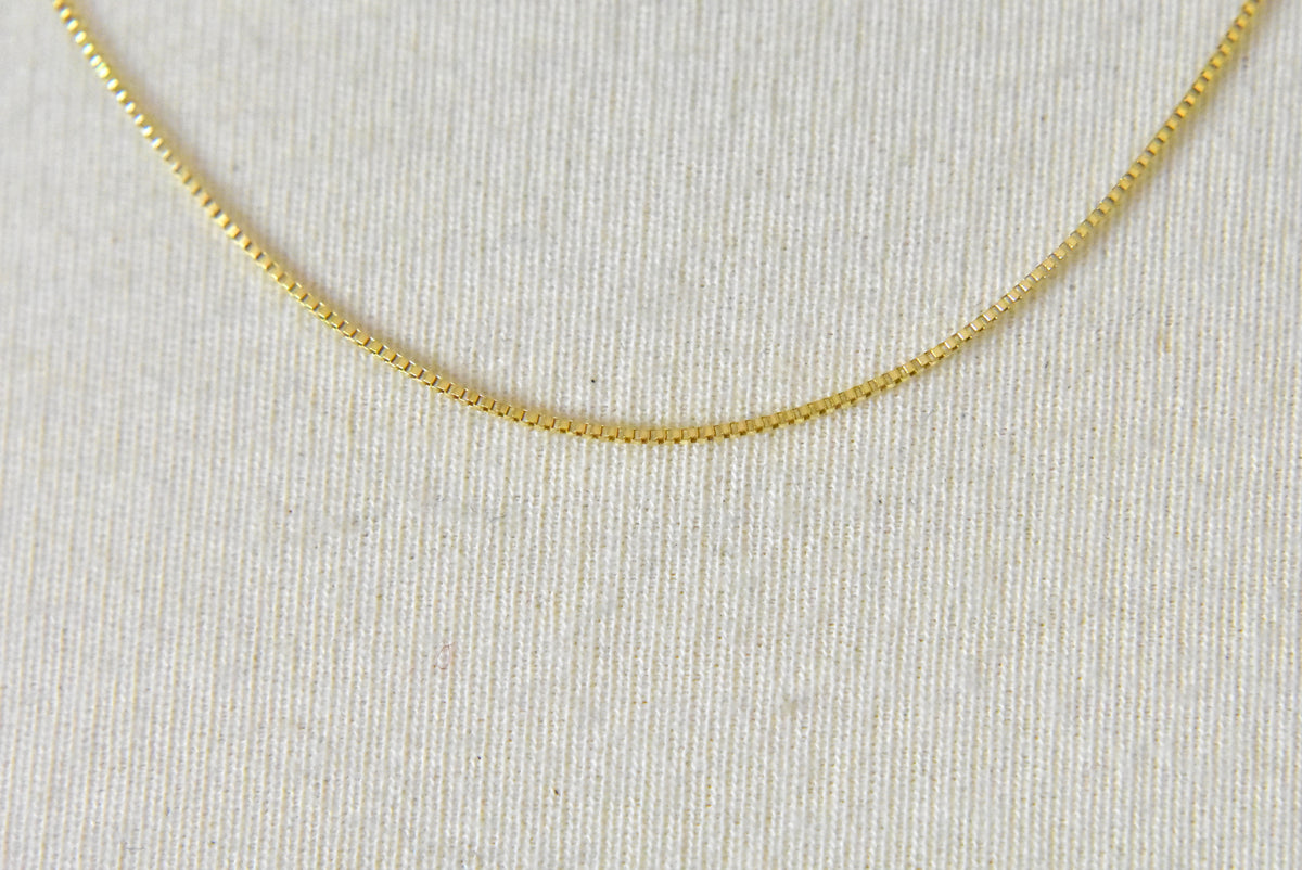 14k yellow gold 0.7mm box bracelet anklet choker necklace pendant chain
