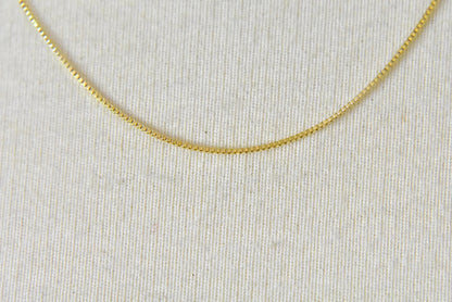 14k yellow gold 0.7mm box bracelet anklet choker necklace pendant chain