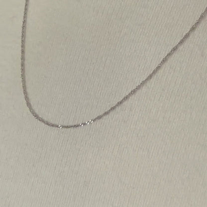 14k White Gold 1mm Singapore Twisted Bracelet Anklet Necklace Choker Pendant Chain