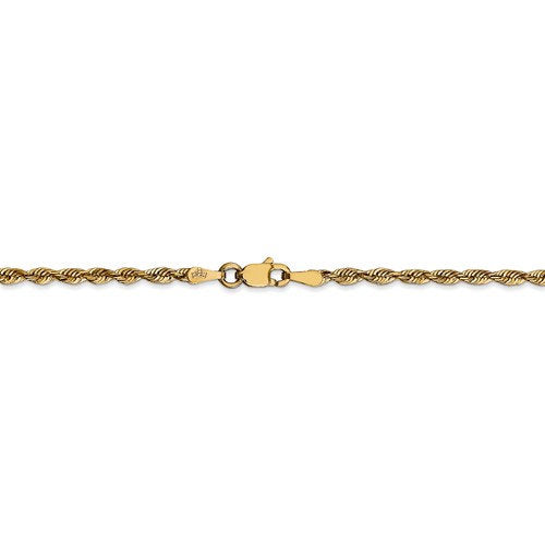 14k yellow gold 2.5mm diamond cut rope bracelet anklet choker necklace pendant chain