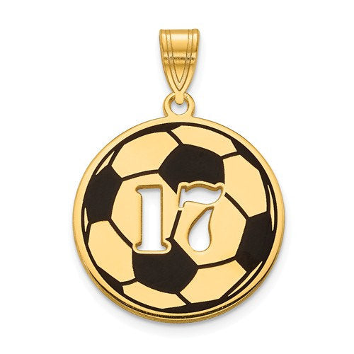 14k 10k gold sterling silver soccer ball personalized pendant charm