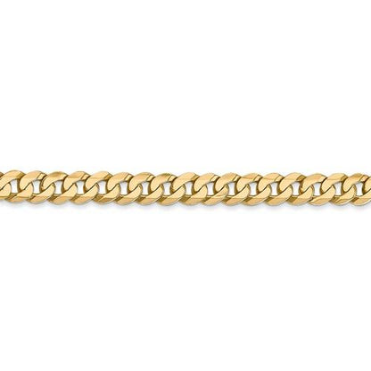 14k yellow gold 4.75mm beveled curb link bracelet anklet choker necklace pendant chain