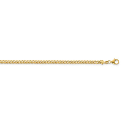 14k yellow gold 3.7mm franco bracelet anklet choker necklace pendant chain