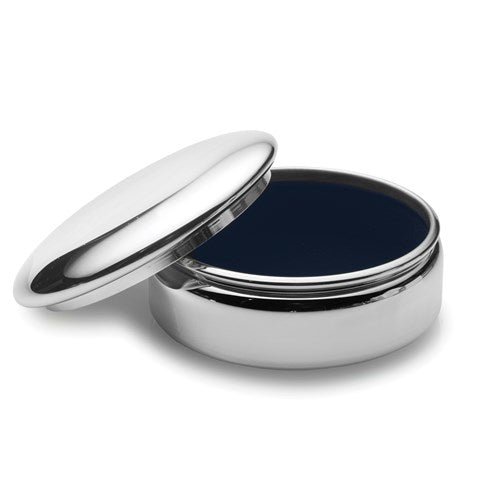 genuine pewter polished large round jewelry box engraved personalized monogram
