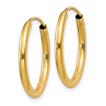 Carica l&#39;immagine nel visualizzatore di Gallery, 14k Yellow Gold Round Endless Hoop Earrings 20mm x 2mm
