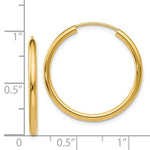 Load image into Gallery viewer, 14k Yellow Gold Round Endless Hoop Earrings 25mm x 2mm
