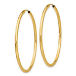 Indlæs billede til gallerivisning 14k Yellow Gold Round Endless Hoop Earrings 44mm x 2mm
