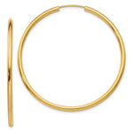 Φόρτωση εικόνας στο εργαλείο προβολής Συλλογής, 14k Yellow Gold Round Endless Hoop Earrings 44mm x 2mm

