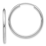 Load image into Gallery viewer, 14k White Gold Round Endless Hoop Earrings 23mm x 2mm
