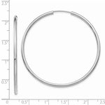Load image into Gallery viewer, 14k White Gold Round Endless Hoop Earrings 49mm x 2mm
