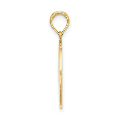 14k yellow gold round scroll pendant charm engraved personalized monogram