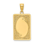 Load image into Gallery viewer, 14k Yellow Gold Rectangular Rectangle Scroll Pendant Charm Engraved Personalized Monogram
