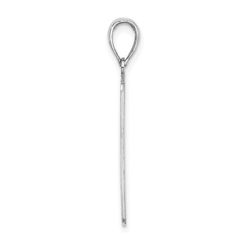 14k white gold rectangular rectangle scroll pendant charm engraved personalized monogram