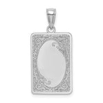 Load image into Gallery viewer, 14k White Gold Rectangular Rectangle Scroll Pendant Charm Engraved Personalized Monogram
