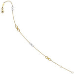 Lade das Bild in den Galerie-Viewer, 14k Gold Two Tone Infinity Anklet 9 inches with 1 inch Extender - BringJoyCollection
