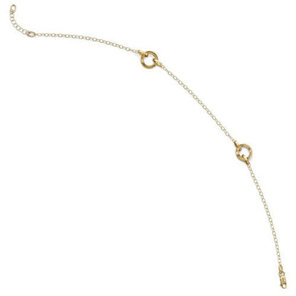 14k yellow gold circles anklet 10 inches adjustable
