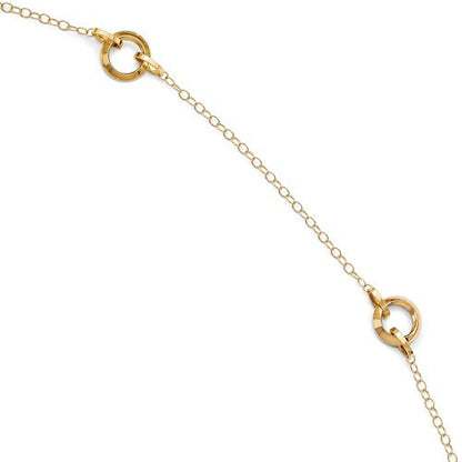 14k yellow gold circles anklet 10 inches adjustable