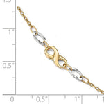 Load image into Gallery viewer, 14k Yellow White Gold Two Tone Infinity Anklet 10 inches - BringJoyCollection
