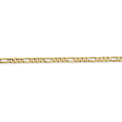 14k yellow gold 3mm concave open figaro bracelet anklet choker necklace chain