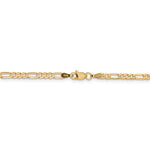 Load image into Gallery viewer, 14K Yellow Gold 3mm Concave Open Figaro Bracelet Anklet Choker Necklace Chain
