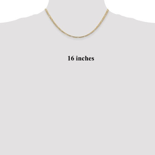 14k yellow gold 4mm concave open figaro bracelet anklet choker necklace chain