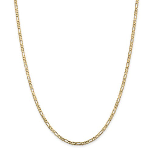 14k yellow gold 3mm concave open figaro bracelet anklet choker necklace chain