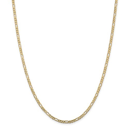 14k yellow gold 3mm concave open figaro bracelet anklet choker necklace chain