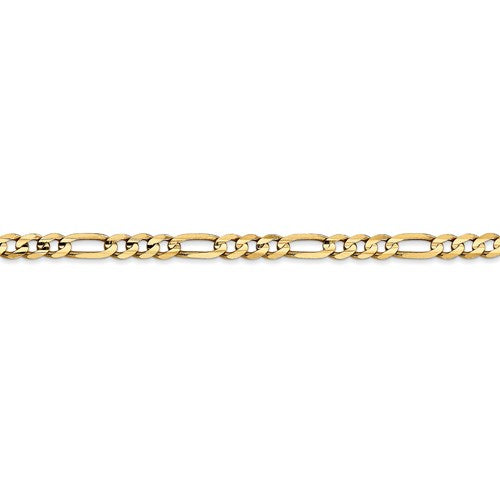 14k yellow gold 4mm concave open figaro bracelet anklet choker necklace chain