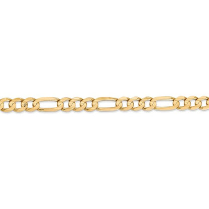 14k yellow gold 6mm concave open figaro bracelet anklet choker necklace chain