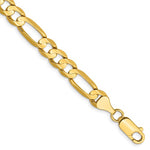 Load image into Gallery viewer, 14K Yellow Gold 6.75mm Concave Open Figaro Bracelet Anklet Choker Necklace Chain
