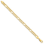 Indlæs billede til gallerivisning 14K Yellow Gold 7.5mm Concave Open Figaro Bracelet Anklet Choker Necklace Chain
