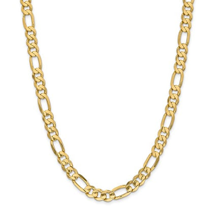 14k yellow gold 8.75mm concave open figaro bracelet anklet choker necklace chain