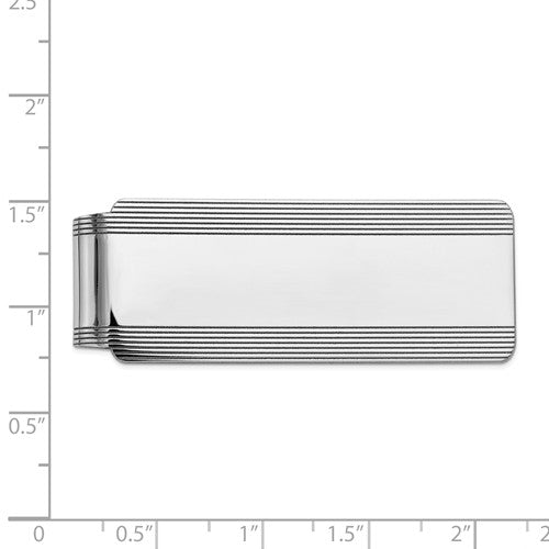 14k solid white gold money clip personalized engraved monogram