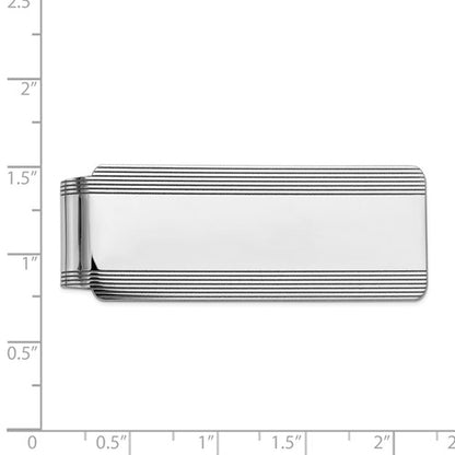 14k solid white gold money clip personalized engraved monogram