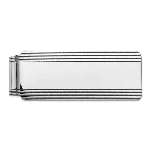14k solid white gold money clip personalized engraved monogram