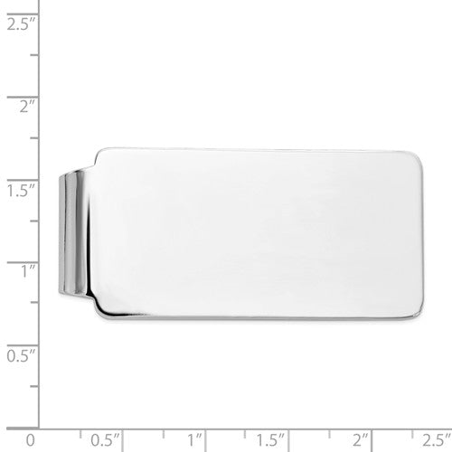 14k solid white gold money clip personalized engraved monogram