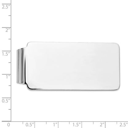 14k solid white gold money clip personalized engraved monogram