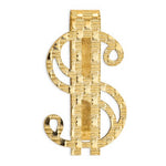 Load image into Gallery viewer, 14k Solid Yellow Gold Money Clip Dollar Sign Symbol
