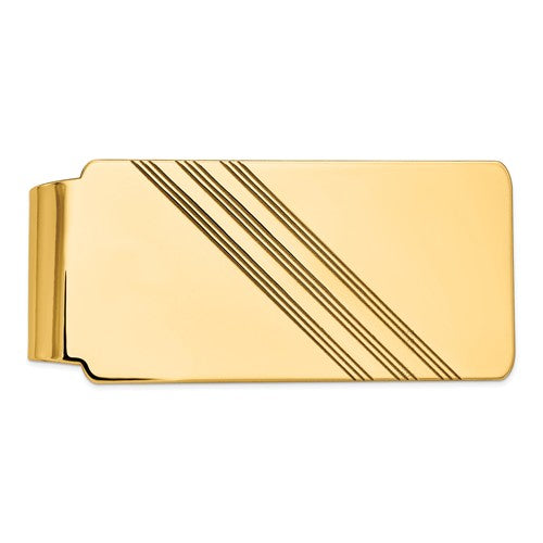 14k solid yellow gold money clip personalized engraved monogram