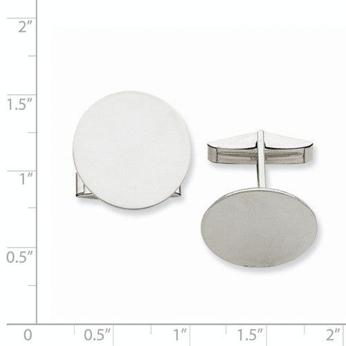 14k white gold round cufflinks cuff links engraved personalized monogram