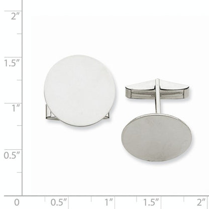 14k white gold round cufflinks cuff links engraved personalized monogram
