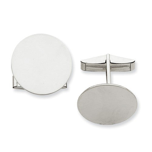 14k white gold round cufflinks cuff links engraved personalized monogram