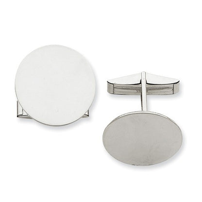 14k white gold round cufflinks cuff links engraved personalized monogram