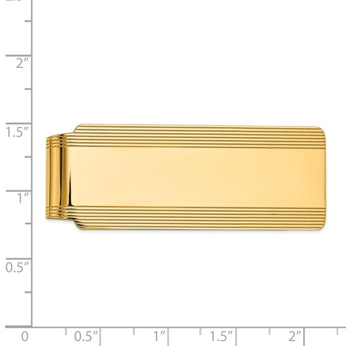 14k solid yellow gold money clip personalized engraved monogram