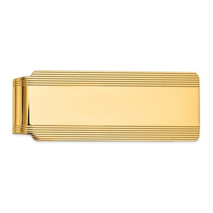 14k solid yellow gold money clip personalized engraved monogram