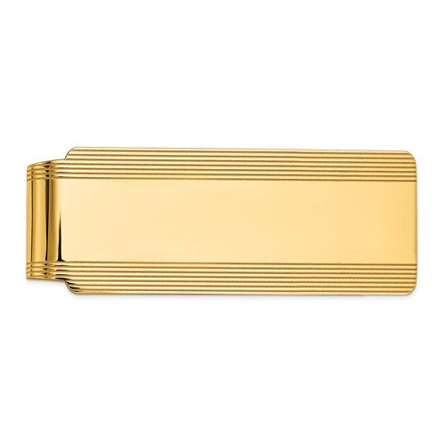14k solid yellow gold money clip personalized engraved monogram