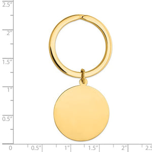 14k Yellow Gold Round Key Holder Ring Keychain Personalized Engraved Monogram
