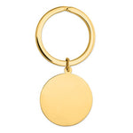 Lade das Bild in den Galerie-Viewer, 14k Yellow Gold Round Key Holder Ring Keychain Personalized Engraved Monogram
