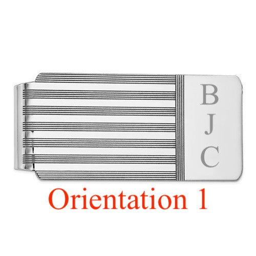 14k solid white gold money clip personalized engraved monogram
