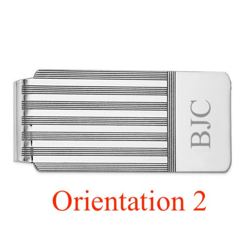 14k solid white gold money clip personalized engraved monogram